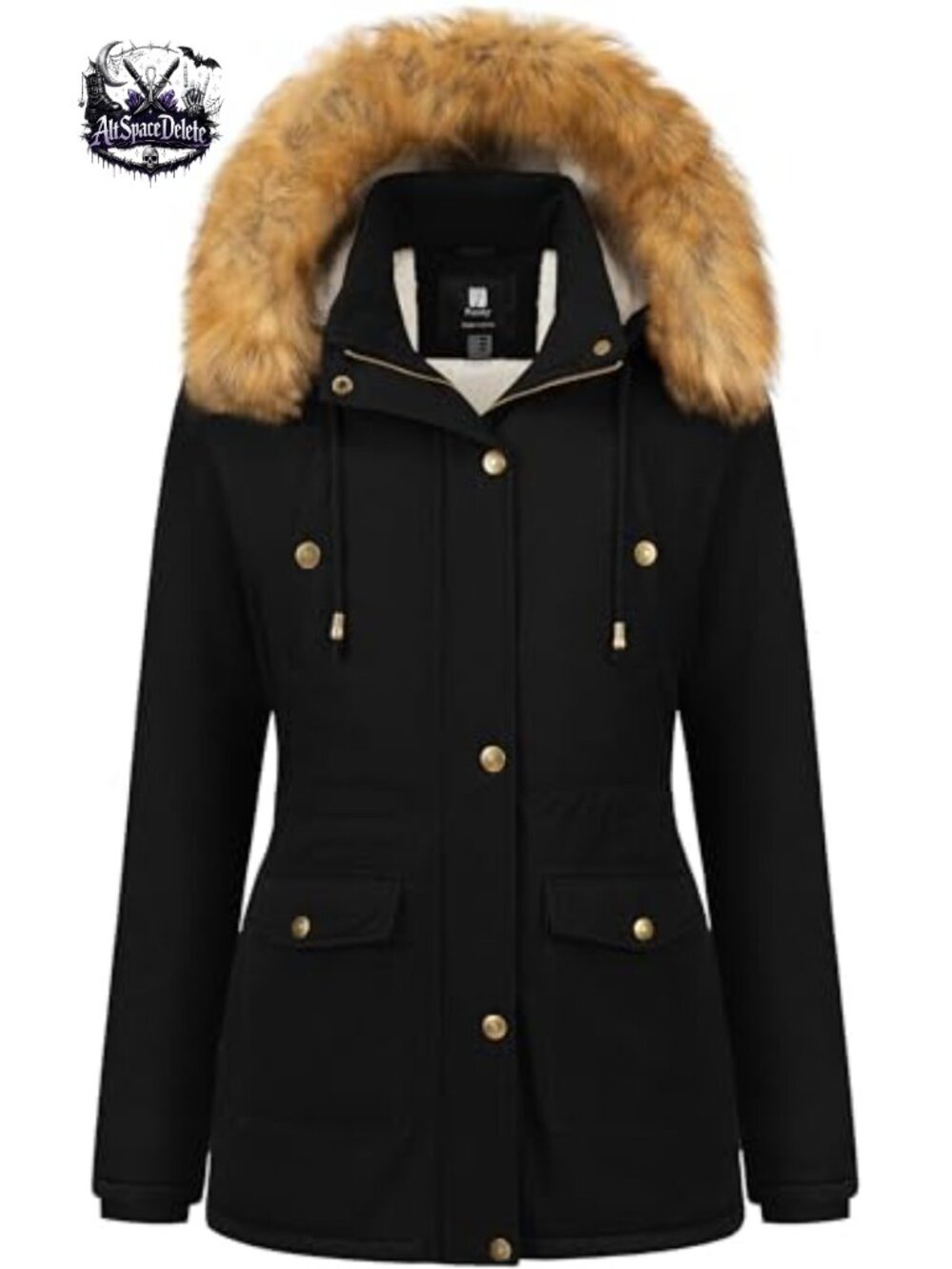 Sherpa Lined Cotton Military Jacket Heavy Parka Removable Faux Fur Hood
